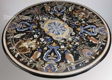 42" Marble center Table Semi precious pietradura inlay stones Art home decor