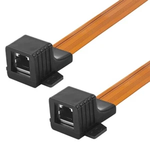 50cm kurze DSL LAN Patch Fensterdurchführung Kabel RJ45 Buchse kein Bohren - Bild 1 von 3