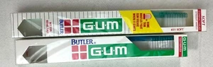 Vintage Butler GUM Toothbrush Lot of 2 (1 - 451 Soft & 411P)  NEW Sealed  - Picture 1 of 12