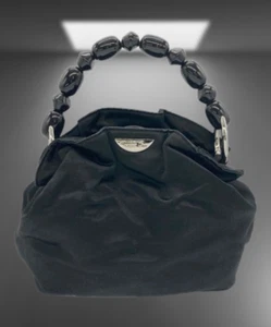 Christian Dior Handbag Stone Black Silver Magnetic Drawstring type Logo - Picture 1 of 10