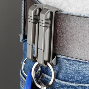 EDC Titanium Alloy Quick Buckle Detach Belt Waist Hanging Men Car Keychain Tools - Picture 1 of 6