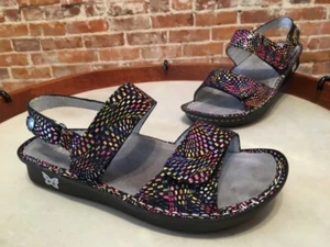 Alegria Verona Black Viewmaster Leather Ankle Strap Sandals 36 6 6.5 NEW - Picture 1 of 4