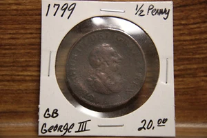 1799 Great Britain Half Penny Lot F25 - Picture 1 of 2