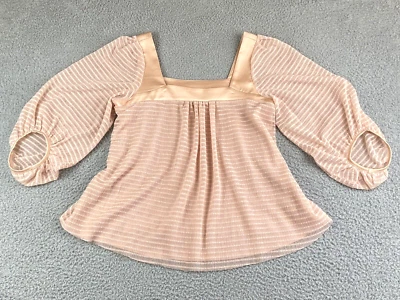 Blusa Anthropologie Satén y Encaje Manga Abullonada Prado Rue Artística Boho Forrada S EXCELENTE Foto 1 de 4