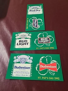 3~Vintage Adesivo birra trifoglio BUD LIGHT Budweiser St Patricks Day 1992 - Foto 1 di 5