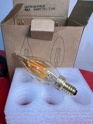 Litehistory Dimable 4W warm white LED bulbs CA10 Pack of 6 BASE E12 - Image 1 of 4