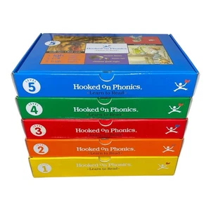 Hooked On Phonics Multicolor Learn To Read Complete Set Levels 1 2 3 4 5 Toolbox - Imagen 1 de 11