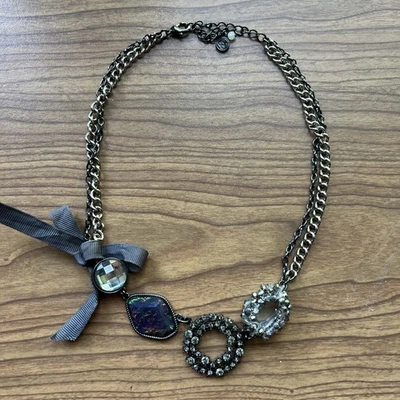 Colar de contas de vidro Simply Vera Wang aglomerado cinza bronze - Imagem 1 de 4