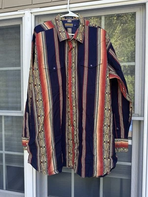 Vintage Panhandle Slim Shirt Men's Aztec Western Striped Size XXL - Image 1 of 3