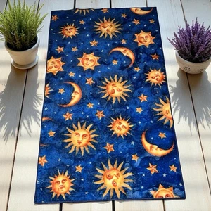 Whimsigoth Deko Himmlischer TEPPICH Mond Sonnen Sterne 90er Hexe Vintage skurril Boho - Bild 1 von 5