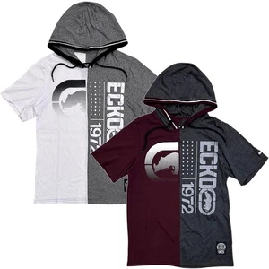 Ecko Unltd Men's Hoodie T-Shirt Panel Stitched Colorblock Short Sleeve Tee - Picture 1 of 8