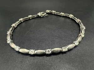 Sterling Silver 925 Rhinestone Tennis Bracelet 6.75” - Picture 1 of 9