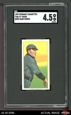 Sujetador Cy Young 1909 T206 siestas (indios) variación salón de la fama SGC 4,5 - EN MUY BUEN ESTADO/EXCELENTE+ Foto 1 de 2