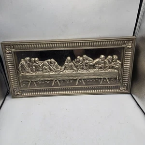 Home Interiors THE LORD’S LAST SUPPER Gold Mirrored Picture Wall Art - Picture 1 of 4