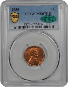 1955 Lincoln PCGS CAC RD 67 - Picture 1 of 4