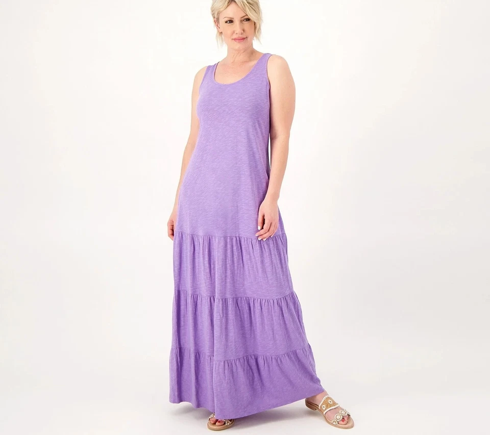 Maxi Vestido Denim & Co. Canyon Retreat Sierra Tejido Amatista Pequeño A574438 Foto 1 de 1