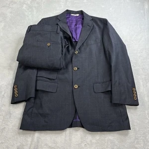 Southwick Clothes 2 Pc Mens 38S 33x26 Plaid Window Pane Gray Wool Suit USA Made - Picture 1 of 24