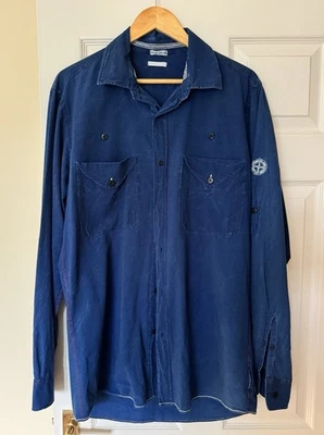 Stone Island Vintage Dark Blue Long Sleeved Shirt  L - Art 52151436 Rare - Mint - image 1 of 4