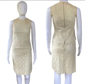 Vintage 60s/70s lanz For Neiman Marcus Lace Top And Skirt Set Size XS - Picture 1 of 3