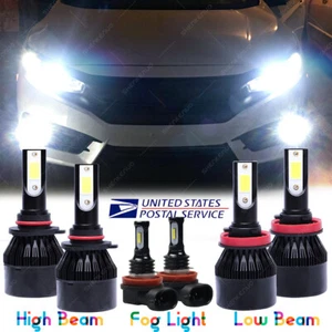For Honda Civic 2016-2020 Combo 6x LED Front Headlight + Fog Light Bulbs KIt - Picture 1 of 12