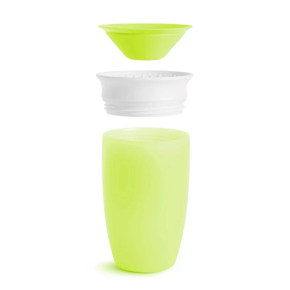 Munchkin Miracle 360 Taza para sorber sin boquilla Tazas para niños pequeños sin BPA 10 OZ verde Foto 1 de 1