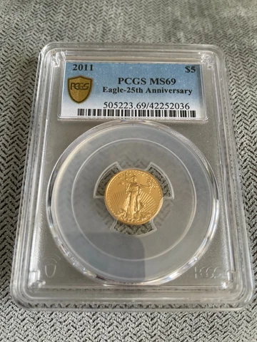 AMERICAN EAGLE GOLD BULLION COIN - $5 TENTH-OUNCE GOLD 2011 MS69 PCGS CERTIFIED Cover