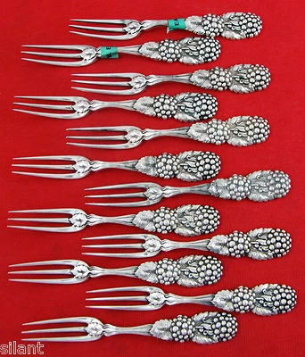  Juego de HORQUILLAS DE FRESA BLACKBERRY by Tiffany de plata de ley, sin mono, 4 1/8" Foto 1 de 4