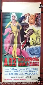 Póster de película italiana A.D.3 Operation tiburón blanco (Rod Dana) años 60 - Imagen 1 de 1