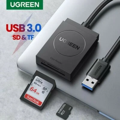 Ugreen USB 3.0 High Speed Smart Card Reader Micro SD TF Samsung Laptop PS4 Xbox - Image 1 of 4