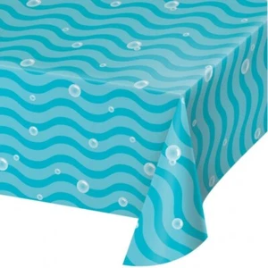 Narwhal Ocean Party Paper Tablecloth 54" x 102" Blue Bubbles Birthday Decor - Picture 1 of 2