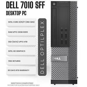 Dell OptiPlex 7010 SFF Core i7 3rd Gen 32GB RAM 1TB SSD Wi-Fi Windows 11 Desktop - Picture 1 of 6