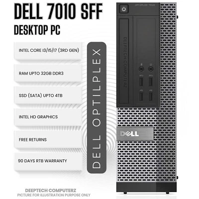 Dell OptiPlex 7010 SFF Core i7 3rd Gen 32GB RAM 1TB SSD Wi-Fi Windows 11 Desktop - Image 1 of 4
