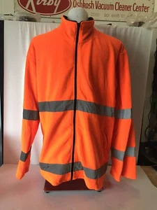 Chaqueta polar de alta visibilidad naranja con cremallera completa construcción caminar - Imagen 1 de 5