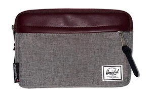 THE HERSCHEL SUPPLY COMPANY~2 ZIPPER CLOSE POCKETS~VIRGIN ATLANTIC~GRAY/BURGUNDY - Picture 1 of 9