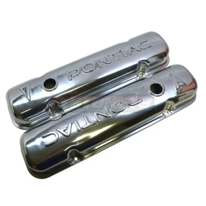 Cubierta de válvula de aluminio pulido a presión con logotipo de pajarita Pontiac 55-81 325 326 400 455 - Imagen 1 de 3
