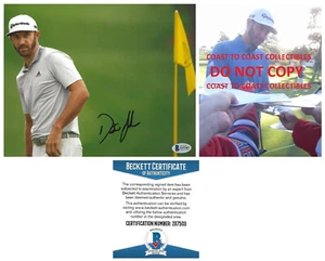 Golf 8x10 firmado por Dustin Johnson PGA Golfista prueba fotográfica Beckett certificado de autenticidad autografiado - Imagen 1 de 3