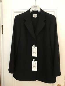 100% AUTH ARMANI SKIRT SUIT VIRGIN WOOL BLACK BRAND NEW - Picture 1 of 11