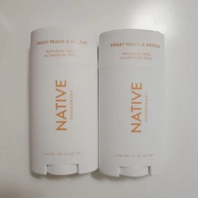 Desodorante natural nativo, melocotón dulce y néctar sin aluminio 2,65 oz x2 Foto 1 de 2