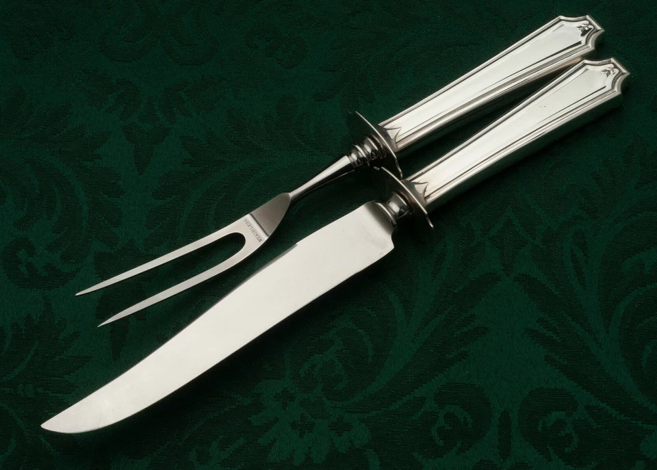 King Albert от Whiting серебро 2 изделия резьба нож и вилка комплект  - Изображение 1 из 1