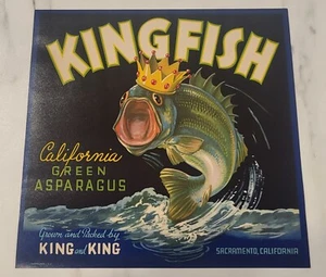 LABEL KingFish Asparagus Sacramento California - Picture 1 of 1