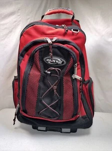 Sports Plus Olympia Red Canvas Rolling Back Pack Luggage Carryon Airplane Bag - Picture 1 of 10