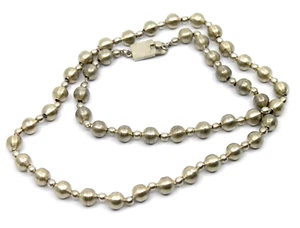 8mm Bead Chain Necklace in Sterling Silver Brush Finish 25"inch - Picture 1 of 9