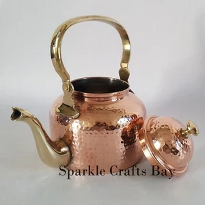 Copper Tea Kettle, Copper Teapot, Coffee Pot, Tea Serving Tableware Pot 34 Oz - Picture 1 of 10