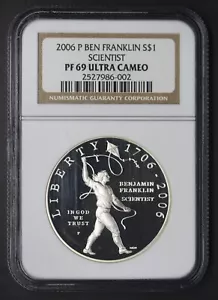 2006-P NGC PF69 Ultra Cameo Ben Franklin Commemorative Dollar $1 -COINGIANTS - - Picture 1 of 2