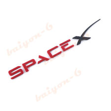Matte Red & Black Emblem " SPACE X" Letter Badge Decal Sticker For Model S X 3 Y