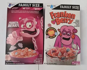 2 NEW FRANKEN BERRY Cereal boxes 50TH Anniversary MONSTER Cereals FRANKENBERRY - Picture 1 of 2