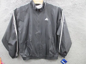 Neu mit Etikett Vintage Y2K 90er Adidas Team Jefferson Fußball Herren XL Nylon durchgehender Reißverschluss Jacke - Bild 1 von 16