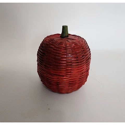 Small Apple Basket Wicker Red 4 inches Home Decor Cover