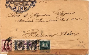 España Guerra Civil 1938 sobre de Valencia a Buenos Aires (Argentina) (1815) - Picture 1 of 2