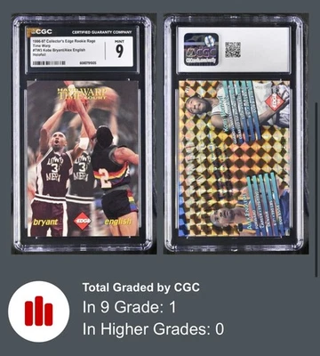 1996 Collector's Edge Time Warp Коби Брайант Алекс Английский HoloFoil /2500 RC CGC 9 - Изображение 1 из 3